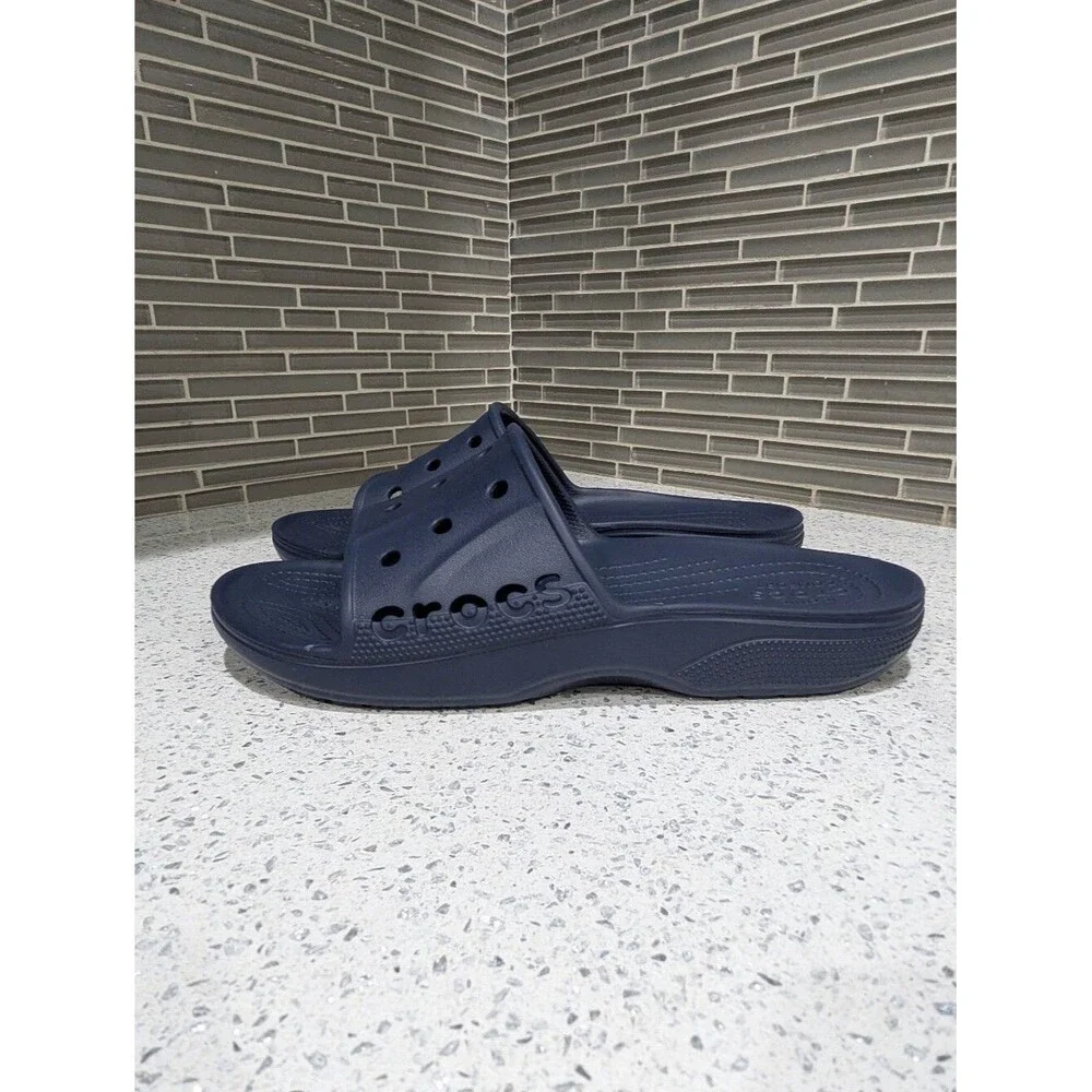 Crocs Baya Slide II 2 Navy Blue Sandal Slip-on Slide Pool Beach Men 10 Women 12